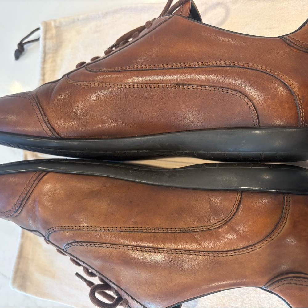 Santoni men’s sneakers size 12 cognac brown - Picture 4 of 7